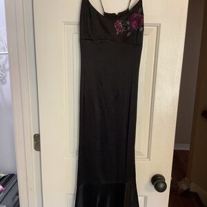 Women’s black satin dress